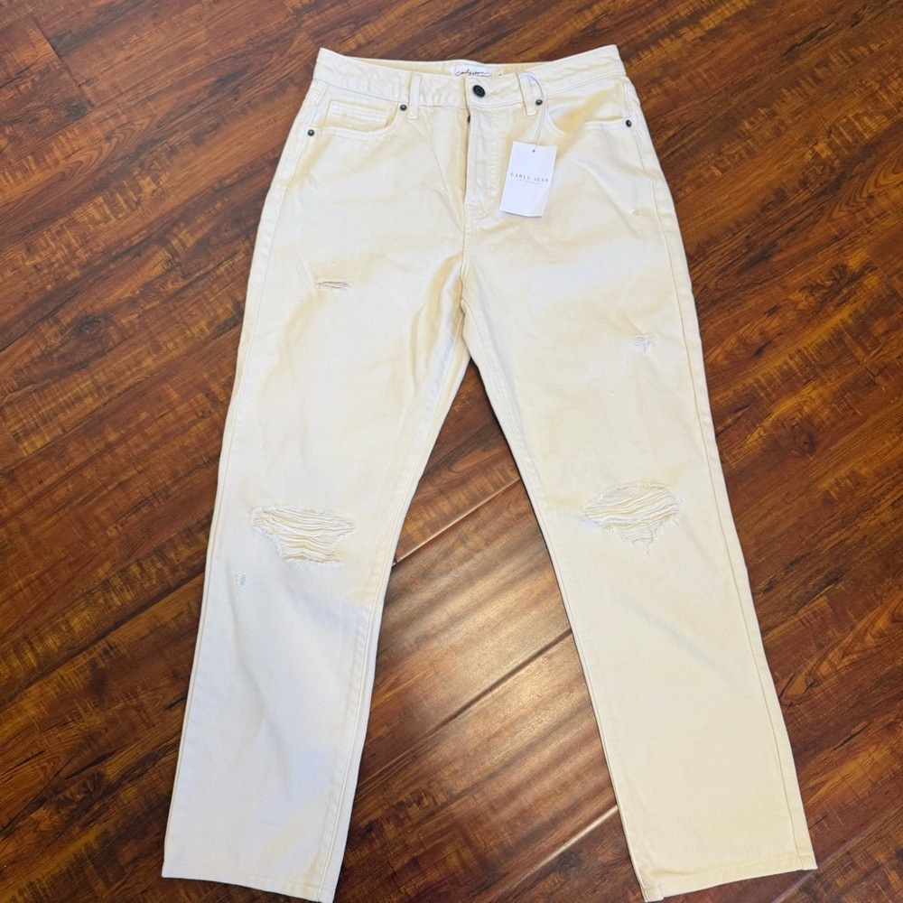 Carly Jean Topanga Boyfriend Jeans – Sea Salt, Size 5 (NWT) - Picture 7 of 7